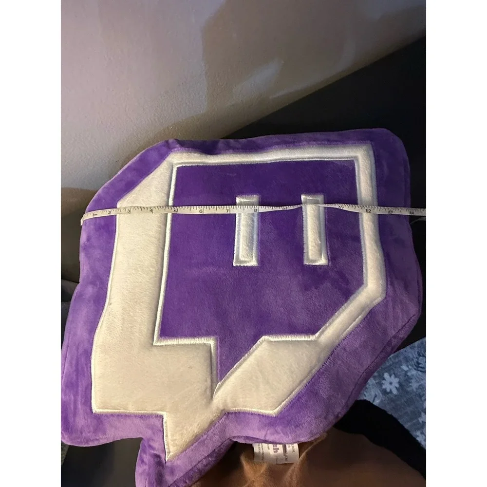Official Twitch Glitch Logo Plush Pillow Purple Gamer Streaming Room Decor 2023